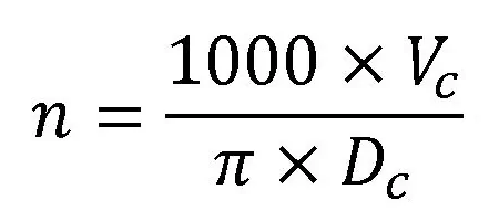 Формула n (частота вращения)