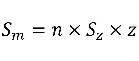 Формула Sm (минутная подача)
